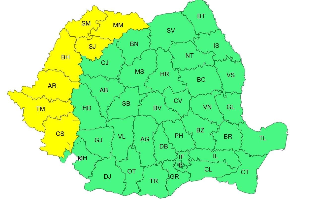 harta cu cod galben