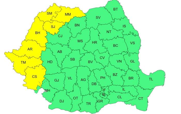 harta cu cod galben