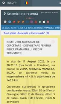 Cutremur de 4,5 grade în România! Seismul a fost resimțit și în București