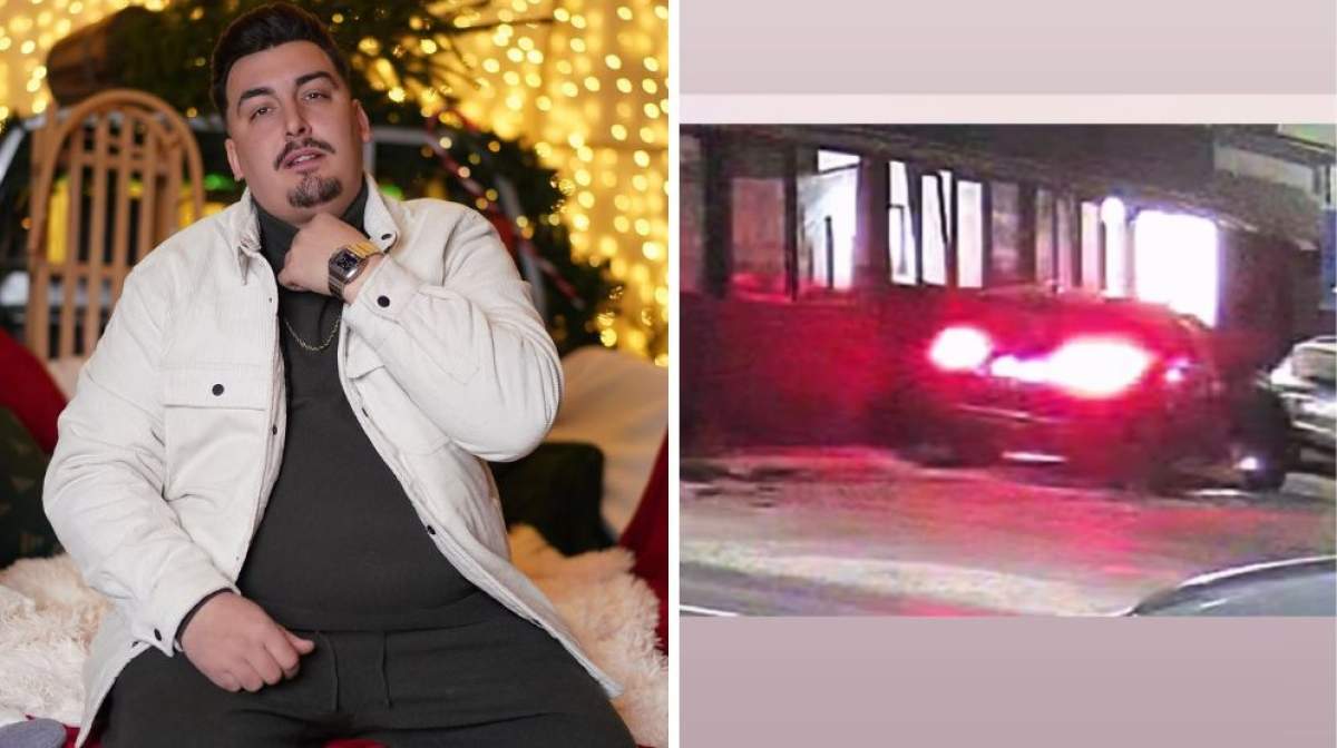 Colaj foto cu Alex Ghdush și mașina lui