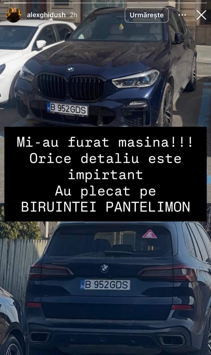 Anunțul postat de Alex Ghidush