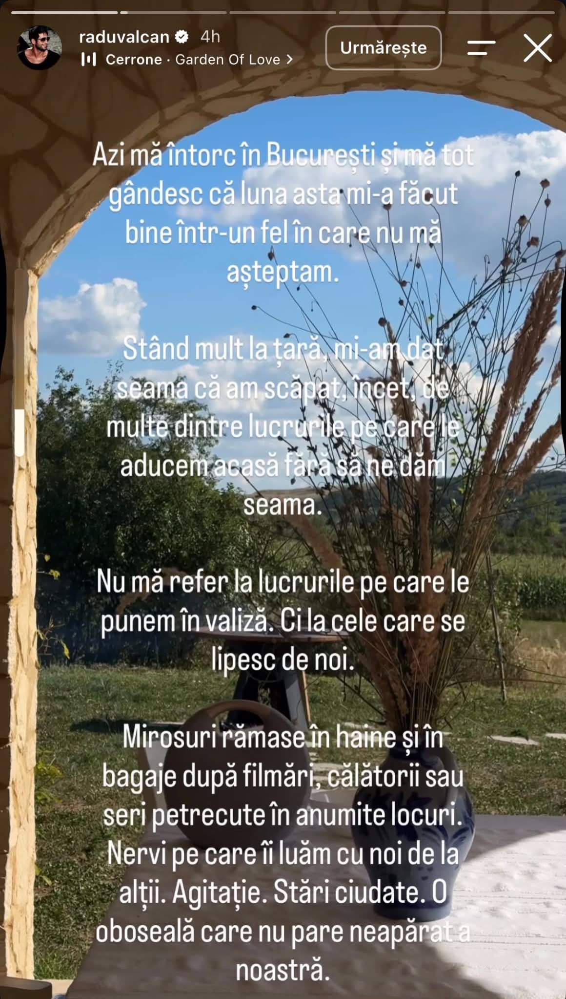 Radu Vâlcan a făcut o confesiune sinceră după o lună petrecută la țară. Ce a realizat prezentatorul de la Insula Iubirii