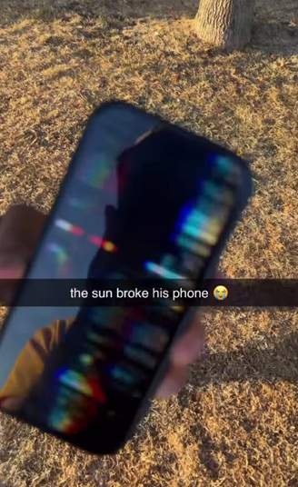 colaj din doua poze eclipsa de soare telefon stricat