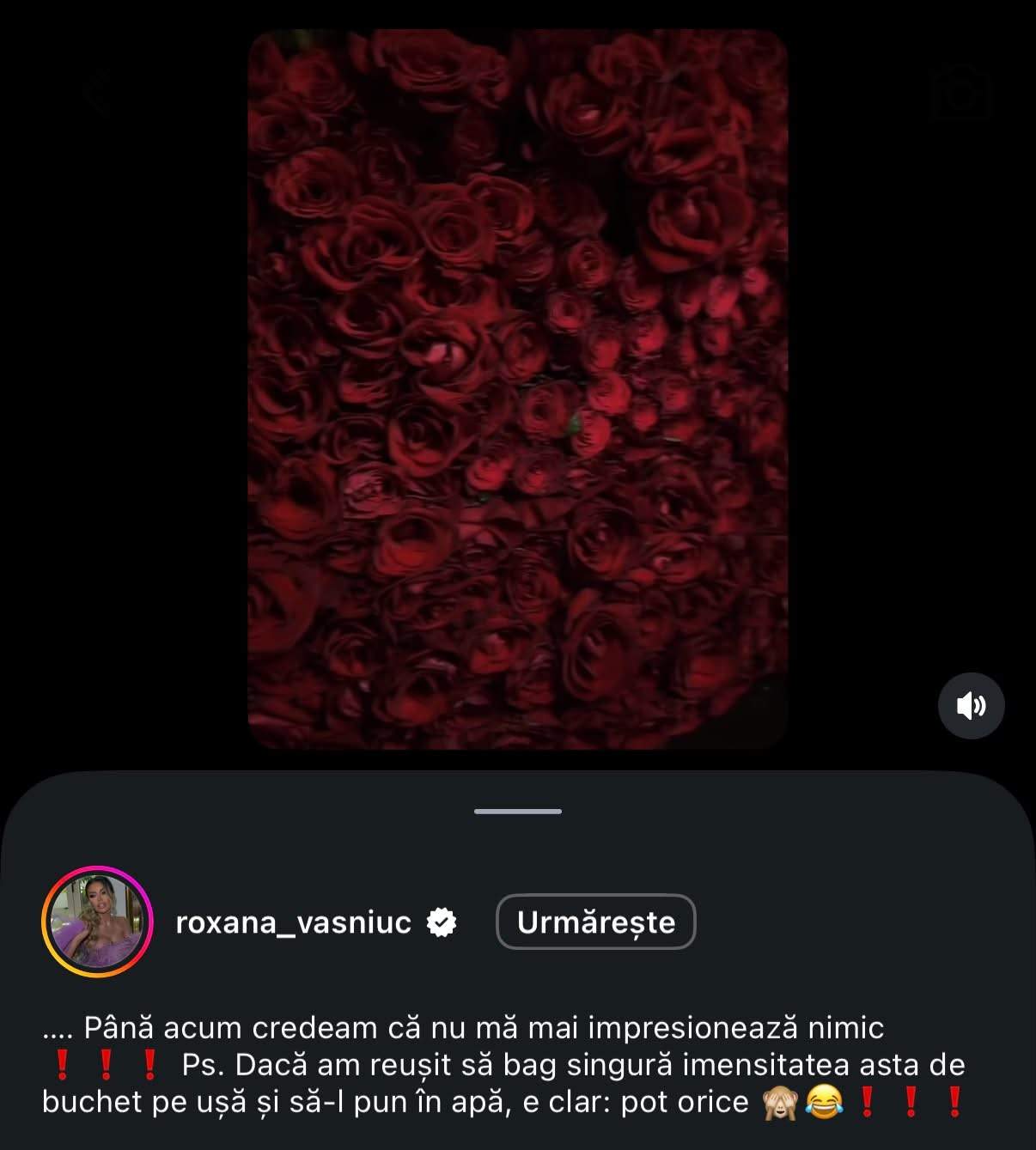 Roxana Vașniuc a primit un buchet imens de trandafiri roșii: „Credeam că nu mă mai impresionează nimic”