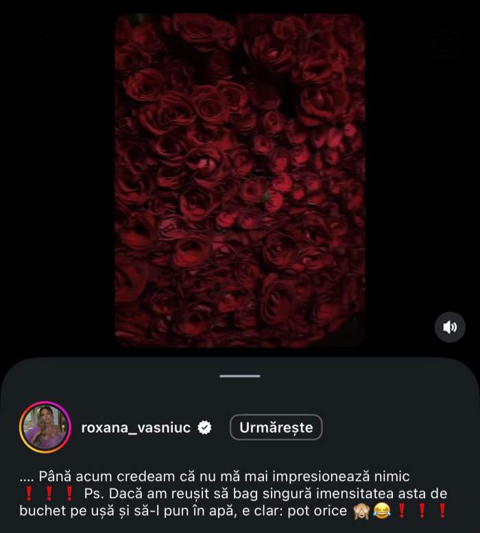 Roxana Vașniuc a primit un buchet imens de trandafiri roșii: „Credeam că nu mă mai impresionează nimic”