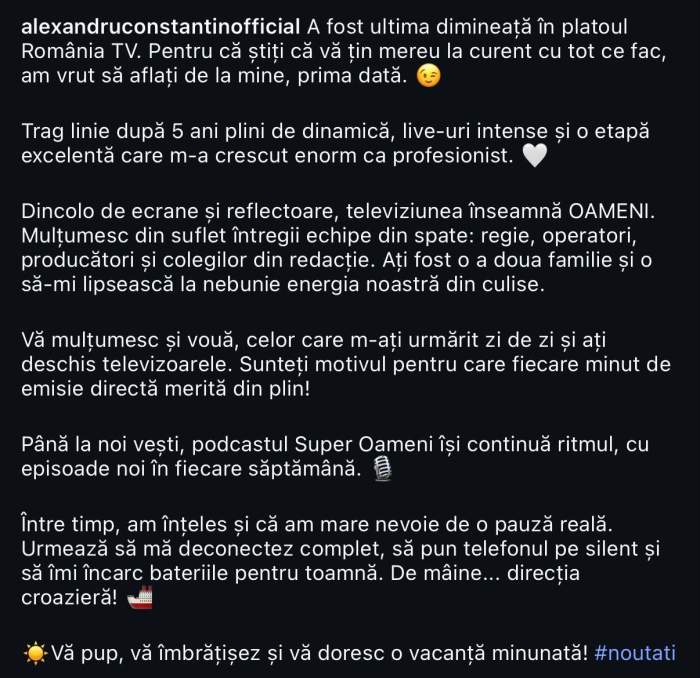 mesaj alexandru constantin