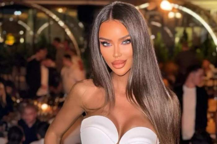 bianca dragusanu intr-o rochie alba