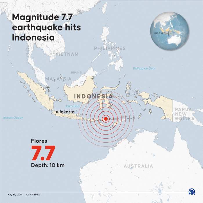 Locul în care s-a produs cutremurul din Indonezia