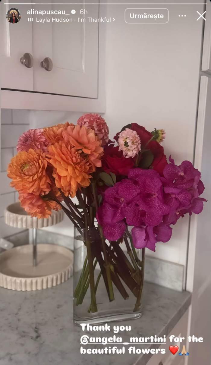 Florile pe care le-a primit Alina Pușcău