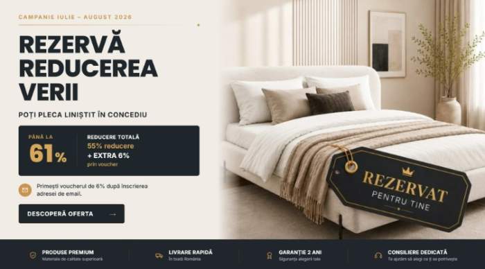 (P) Profită de ultimele zile de reduceri de vară la Bed Factory