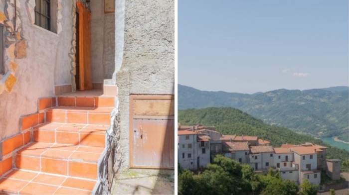 Colaj foto cu apartamentul din Italia care se vinde