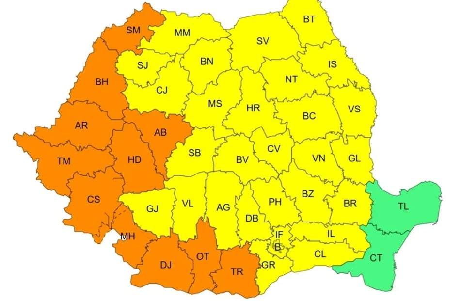 Meteorologii extind codul portocaliu de caniculă. Temperaturile ajung la 40 de grade | HARTA