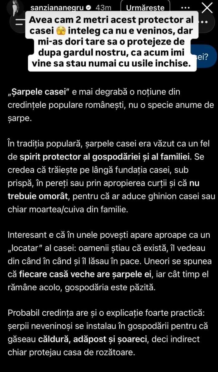Mesajul Sânzianei Negru