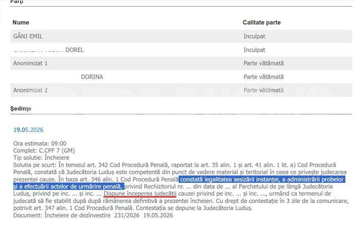 Răsturnare de situație în dosarul lui Emil Gânj | Afaceristul acuzat de complicitate a fost eliminat