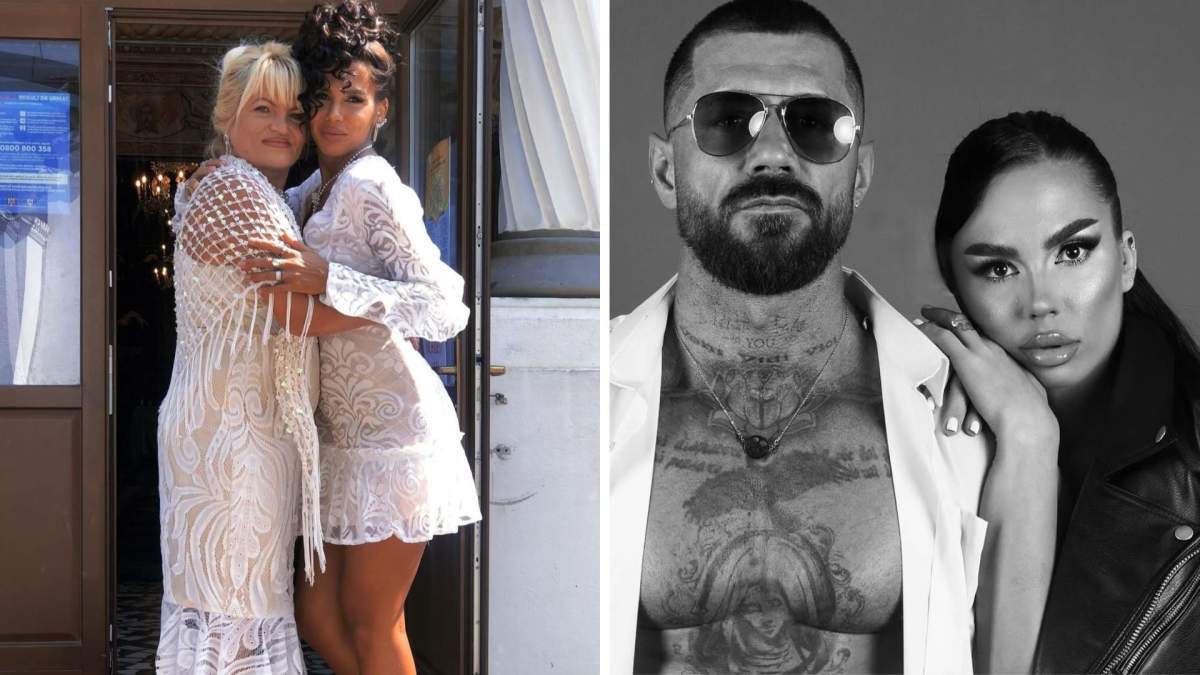 Colaj foto cu Cristina Petre, mama ei și Andrei Rotaru