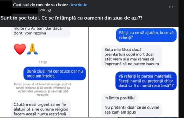 Conversație incredibilă între o femeie și cea pe care o voia de nașă. Cum a încercat să o convingă, deși s-a lovit de un refuz inițial