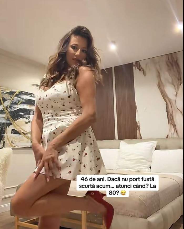 Claudia Pătrășcanu în rochie scurtă