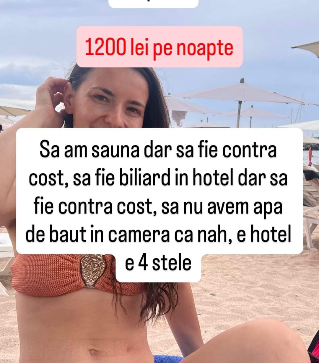 Diana a plătit 1.200 lei pe noapte la un hotel de 4 stele la mare, în România! A spus cât de nasoale au fost condițiile