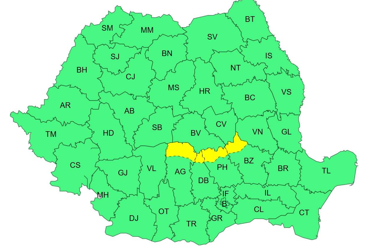 Cod galben de caniculă și ploi torențiale. Unde se vor înregistra până la 37 de grade și unde apar furtunile