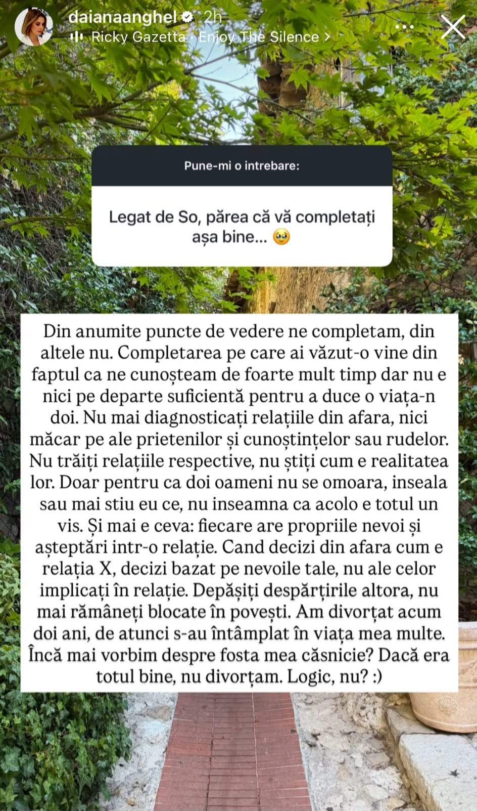 Daiana Anghel a dezvăluit motivele despărțirii de Sorin, după doi ani în care a păstrat discreția: ”Dacă era totul bine, nu divorțam”