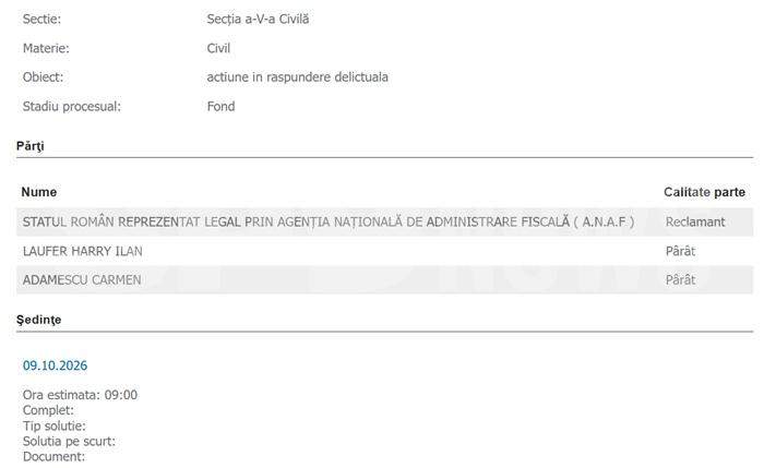 Milionarii Ilan Laufer și Carmen Adamescu ajung în fața judecătorilor | Miza: 19 milioane de euro