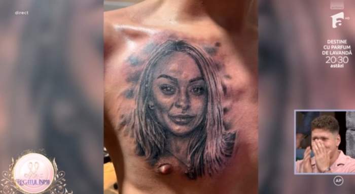 Tatuaj cu chipul Evelinei