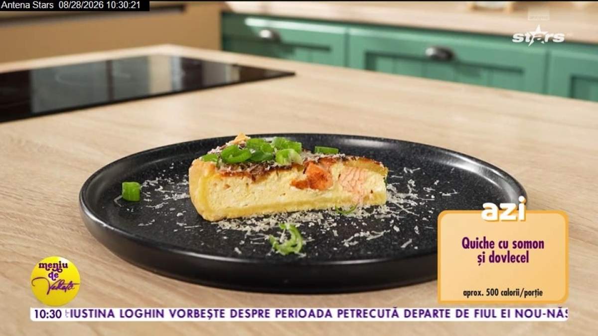 Quiche cu somon şi dovlecel după rețeta după rețeta lui Chef Horia Manea de la Meniu de vedetă