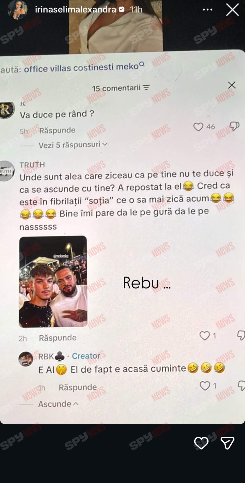 Scandal mare în showbiz! Meko și-a dus amanta în locul în care a fost cu soția lui, Irina. Ce a urmat