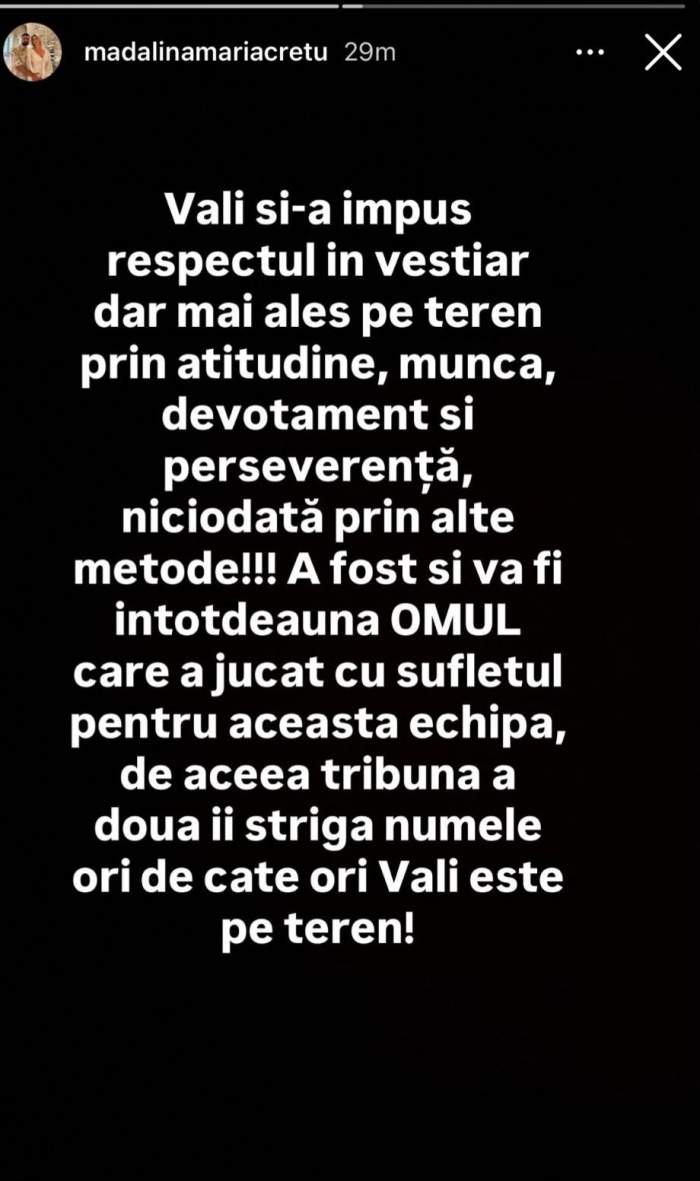 Mesajul lui Vali Crețu