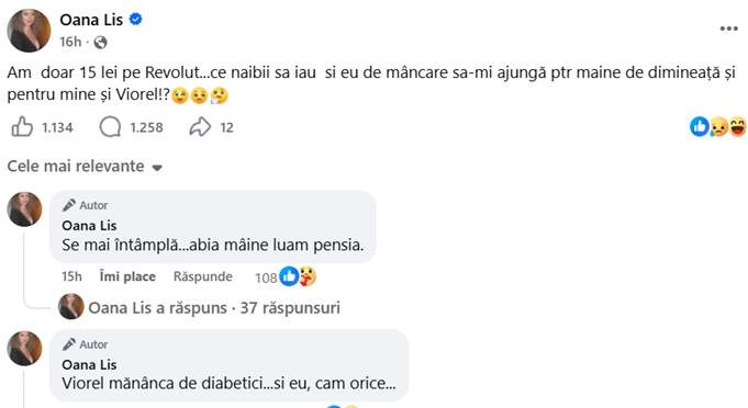 Câți bani are Oana Lis să cumpere mâncare pentru ea și Viorel. Suma este foarte mică