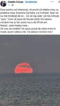 Cătălin Crișan și Camelia s-au despărțit din nou! Artistul a făcut anunțul în urmă cu puțin timp: „Sper să nu mă întrebați de ce”
