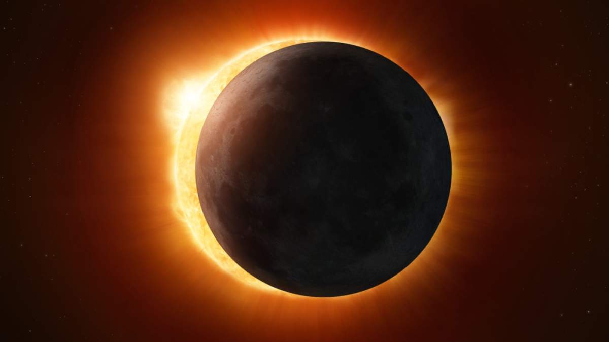 Eclipsa totală de Soare, ilustrație
