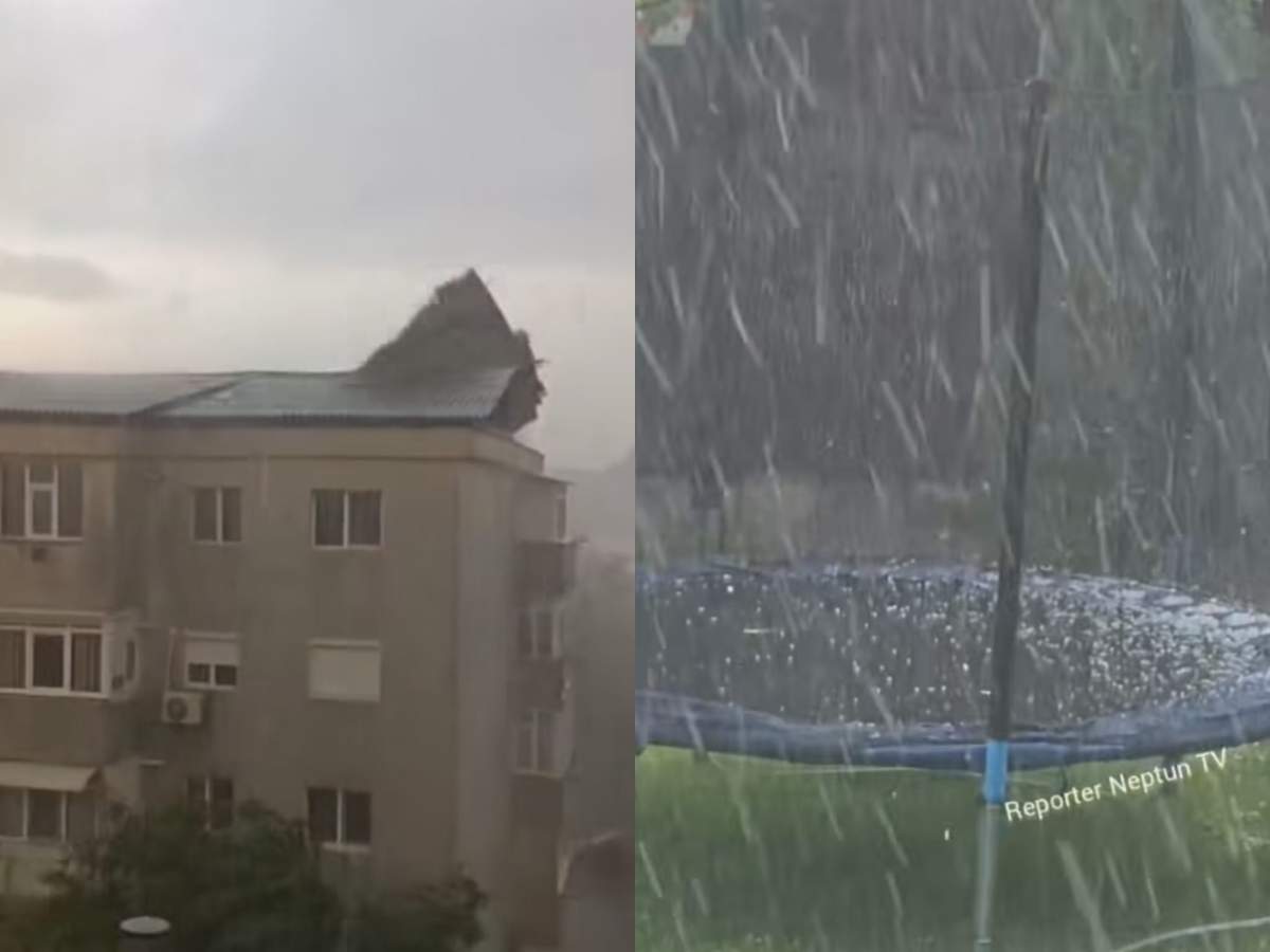 furtună și ploaie