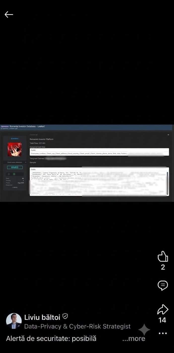 George Buhnici trage un semnal de alarmă! A găsit aproape 600.000 de date personale pe un forum. La ce trebuie să ai grijă începând de acum