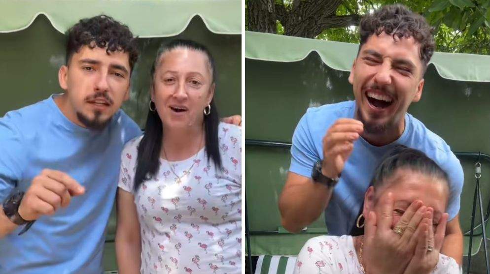 Colaj foto cu Remi Dobre și mama lui