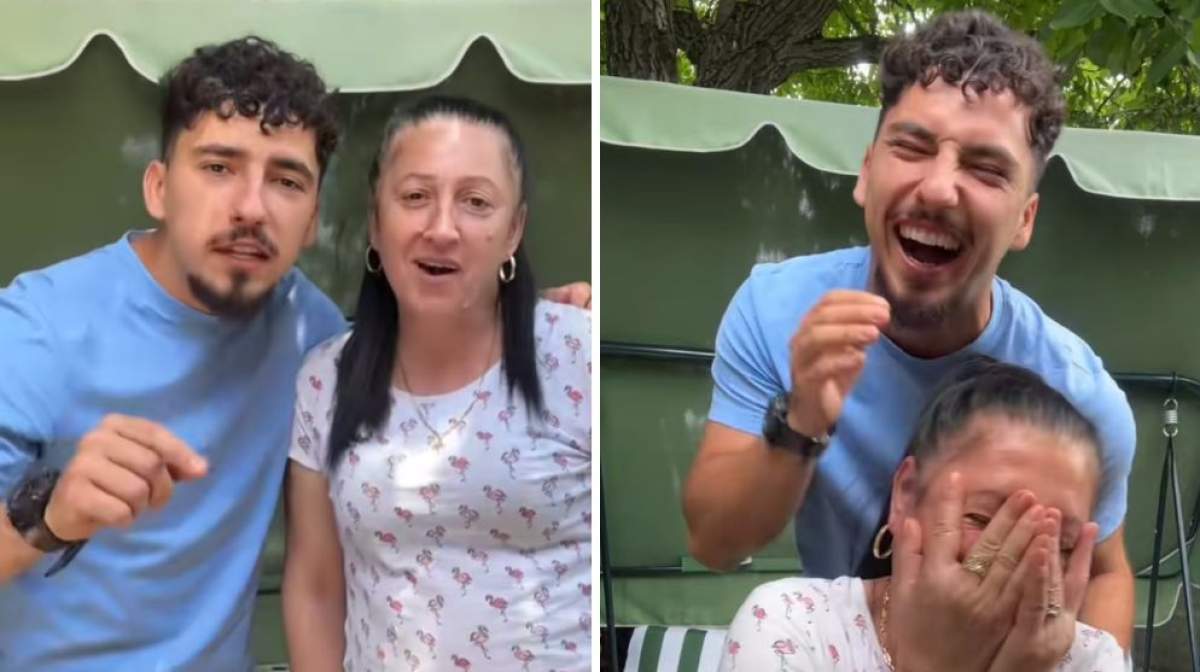 Colaj foto cu Remi Dobre și mama lui