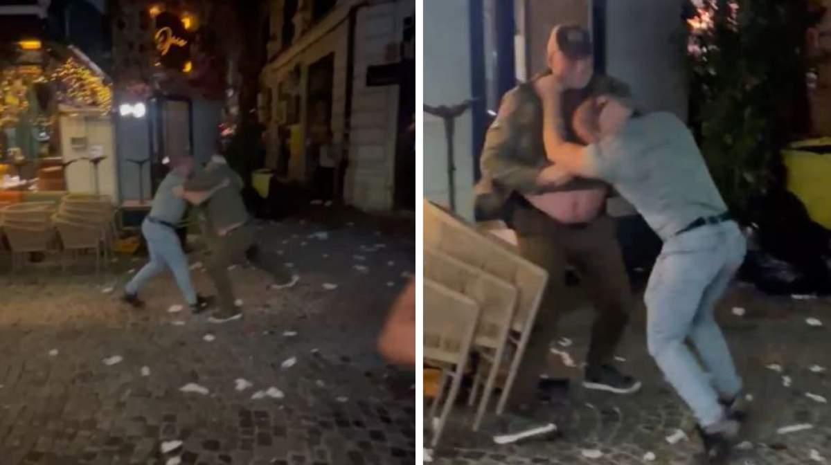 Colaj foto cu Tolea Ciumac și bărbatul cu care se bătea