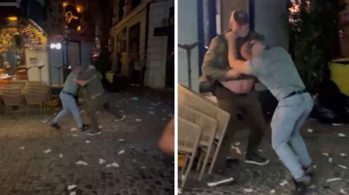 Colaj foto cu Tolea Ciumac și bărbatul cu care se bătea