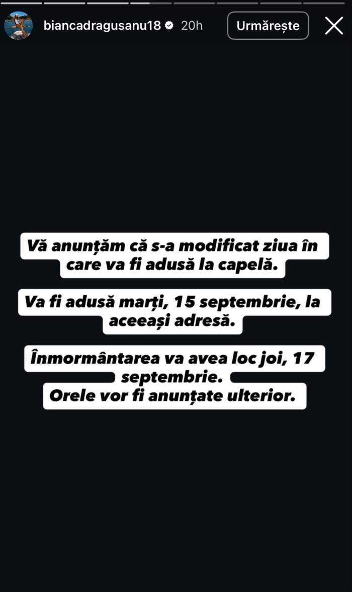 Anunțul Biancăi Drăgușanu