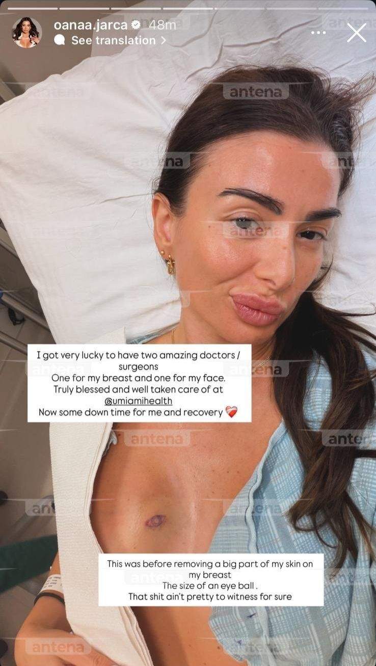 Oana Jarca, pe patul de spital