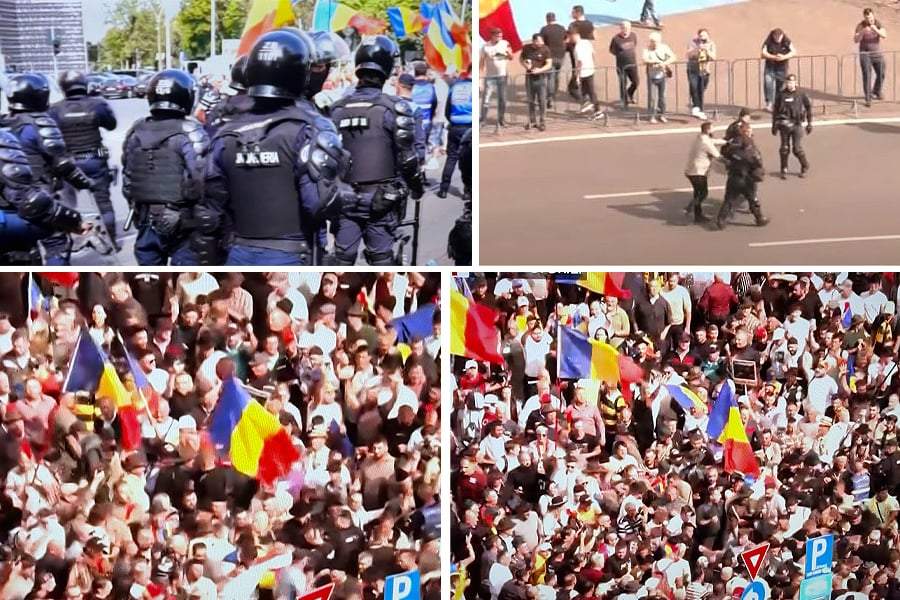 Bătaie în Piața Victoriei, la protest. A fost nevoie de intervenția jandarmilor