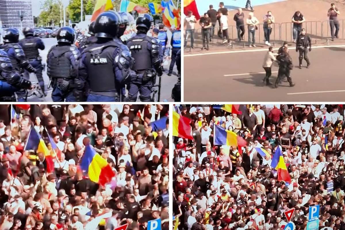 Bătaie în Piața Victoriei, la protest. A fost nevoie de intervenția jandarmilor