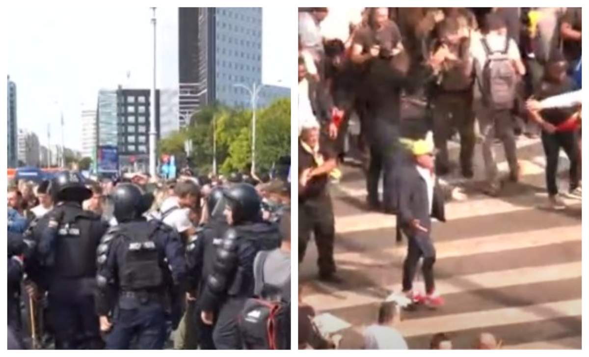 Bătaie în Piața Victoriei, la protest. A fost nevoie de intervenția jandarmilor