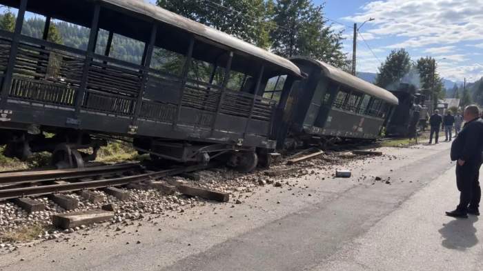 Mocănița Huțulca de la Moldovița a deraiat!