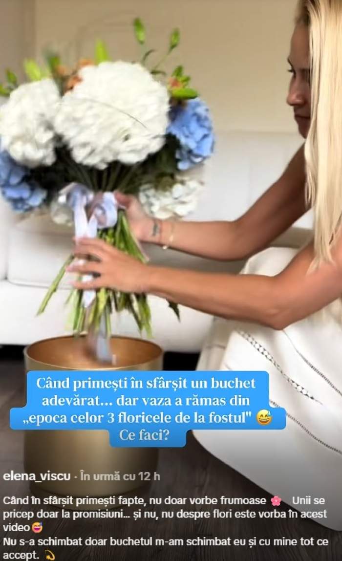 Elena Vîșcu, ironie la adresa fostului soț, CRBL? Mesajul care a atras atenția: „Epoca celor 3 floricele de la fostul”