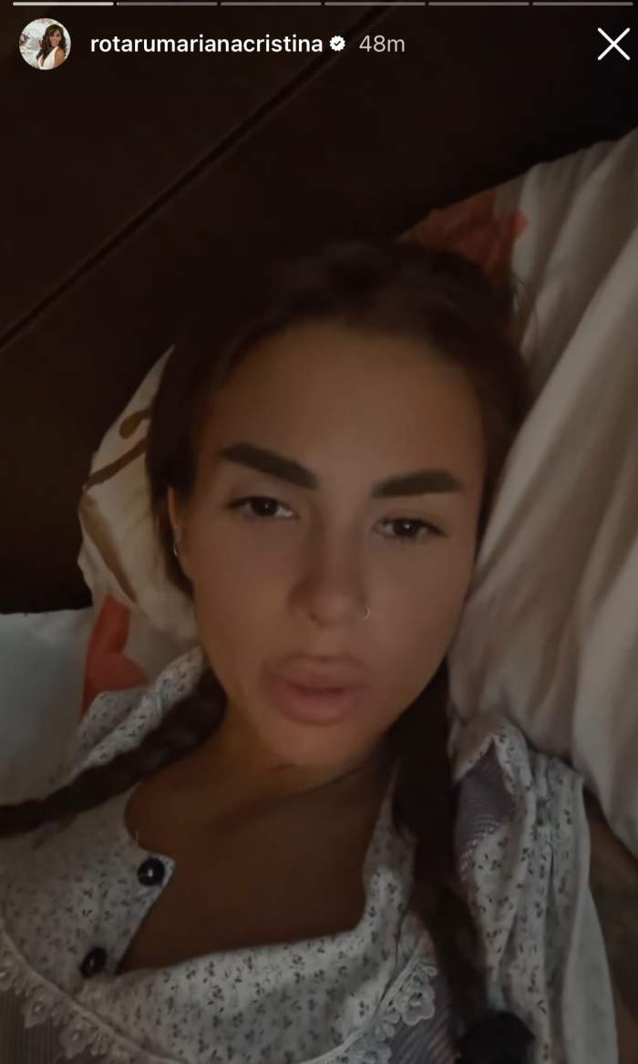 Cristina Petre, în pat