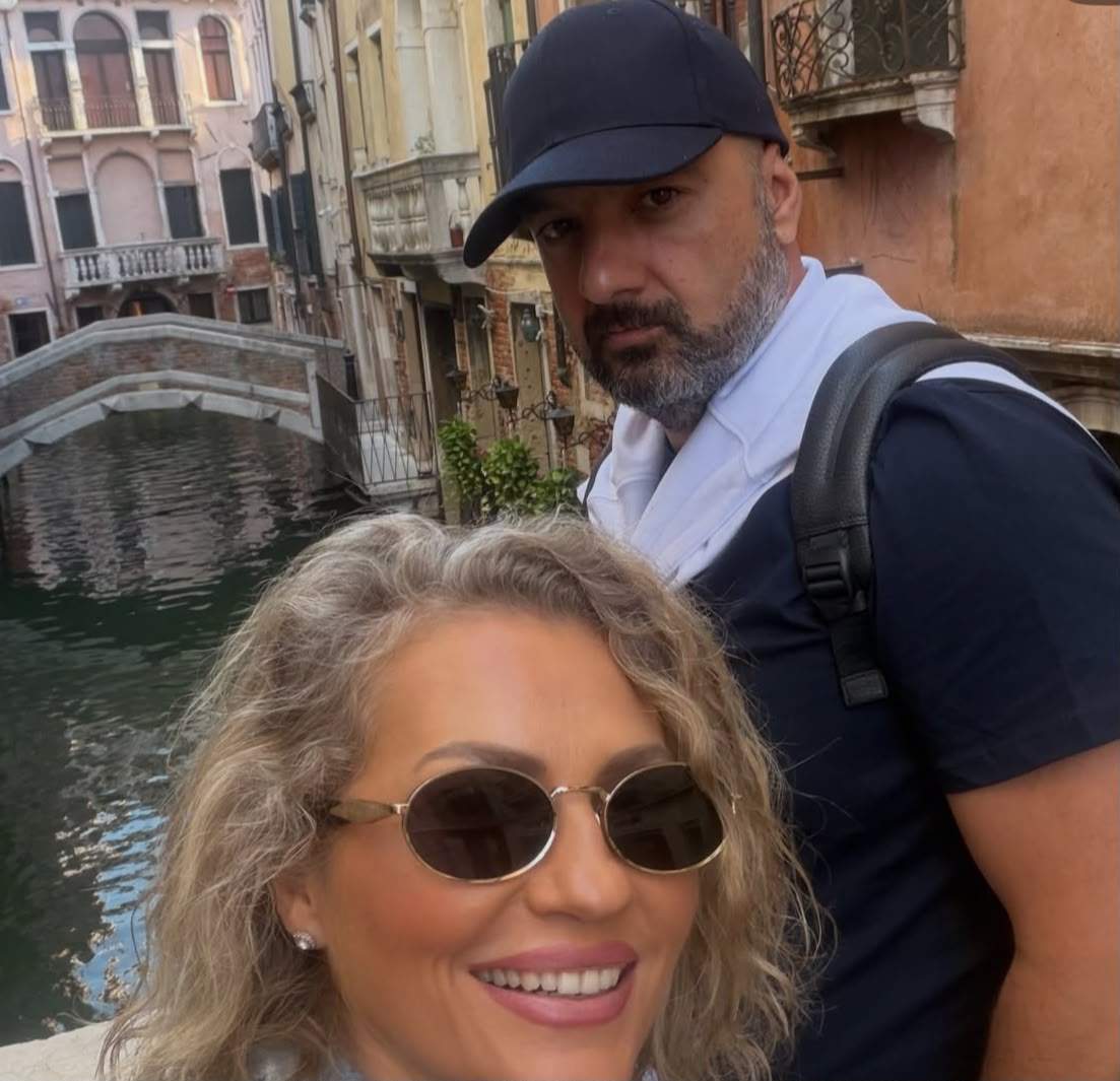 Mirela Vaida și soțul ei, în Veneția