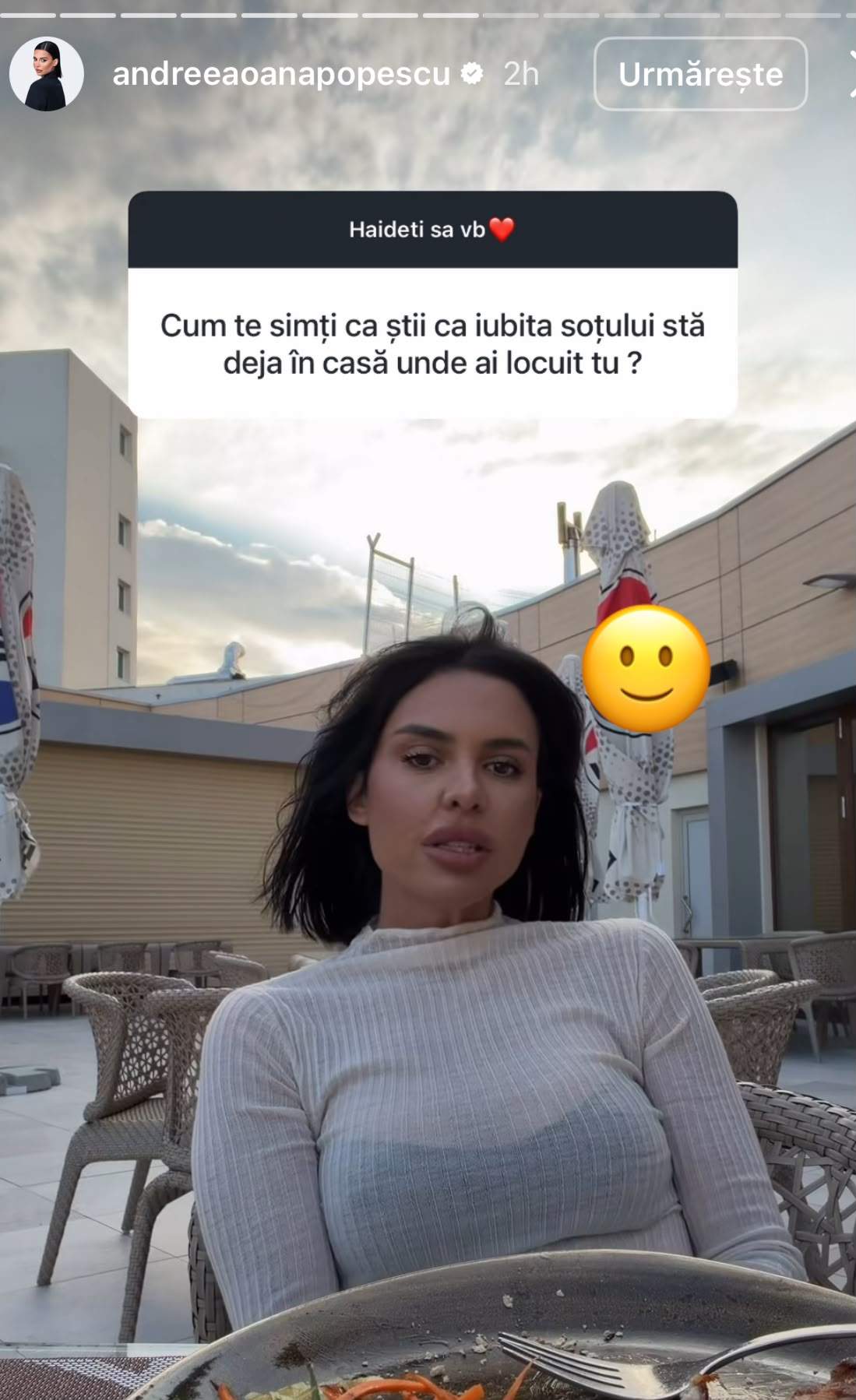 Andreea Popescu la restaurant