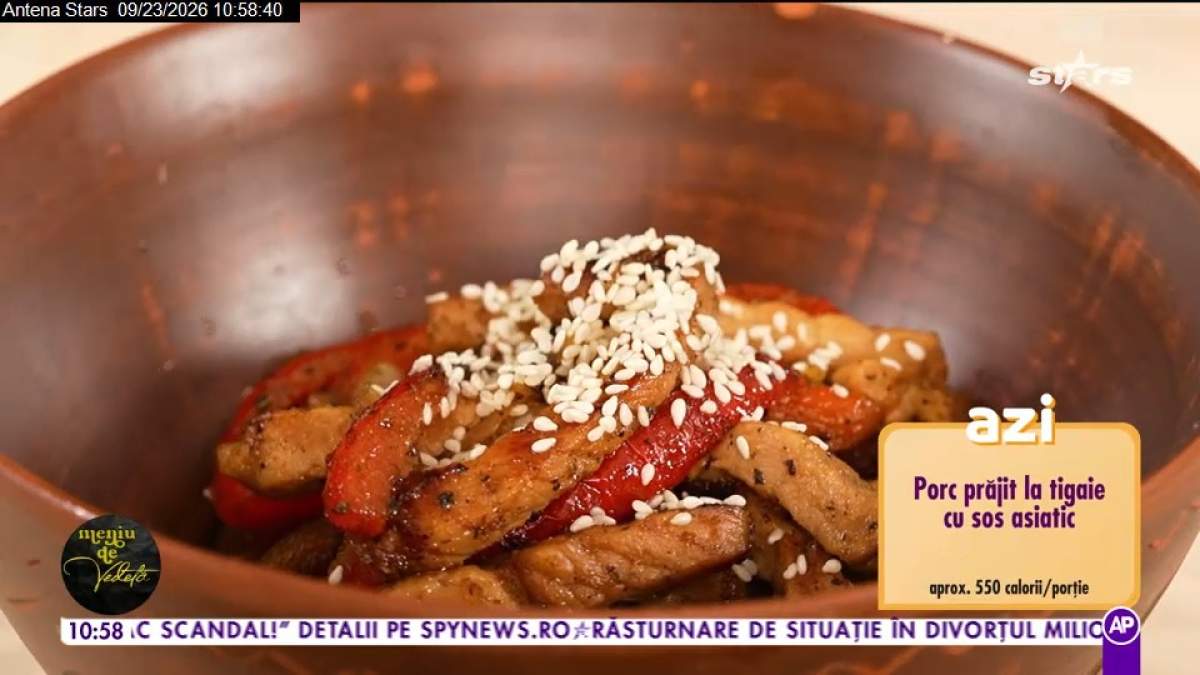 Porc prăjit la tigaie cu sos asiatic. Rețeta lui Horia Manea