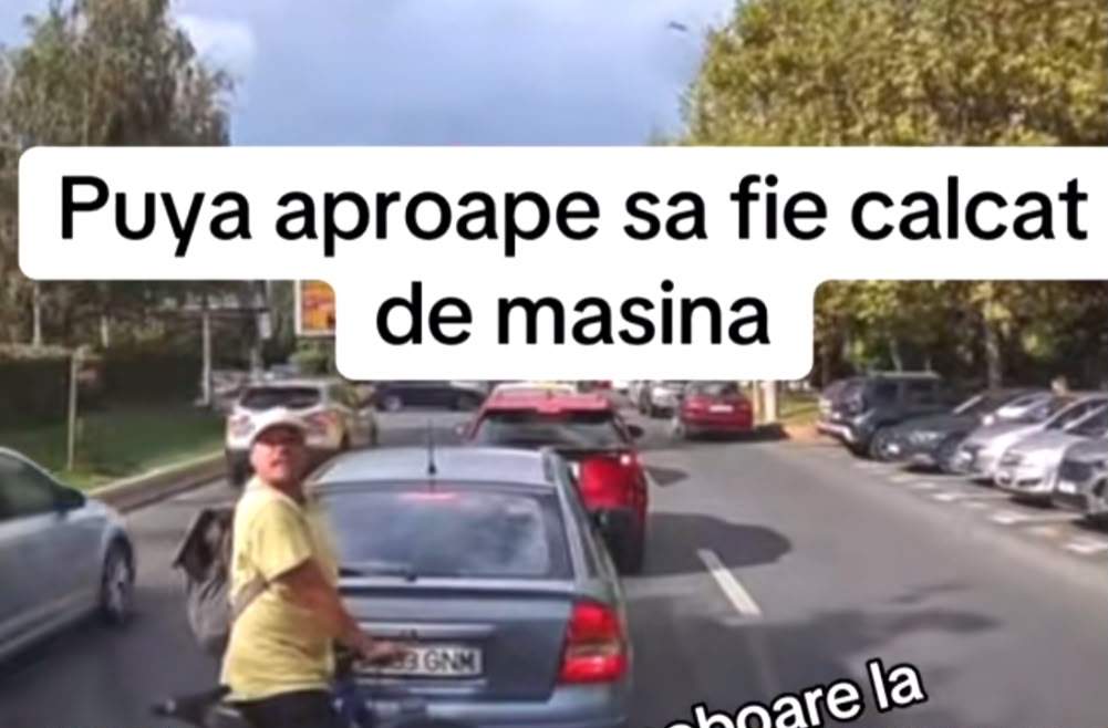 Puya, la un pas să fie lovit de o mașină! Artistul se afla pe bicicletă în acel moment